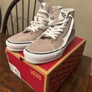 Vans Sk8-Hi High-Top Sneakers in Gray and White